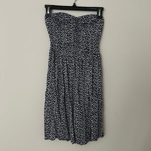 Navy and white flower sundress